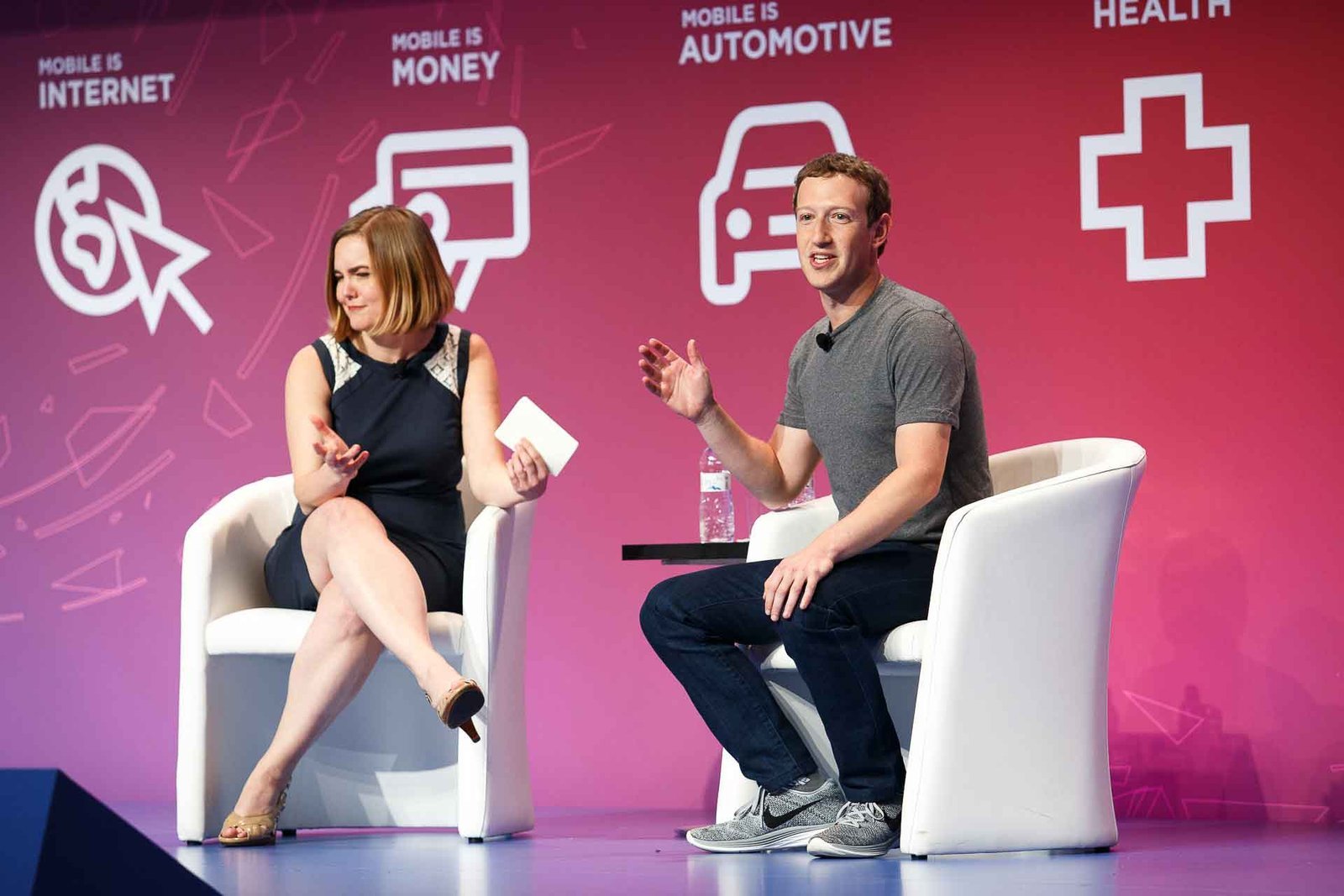 Mark Mark Zuckerberg at Mobile World Congress in Barcelona, zdjęcie z wydarzenia, fotografia reportażowa